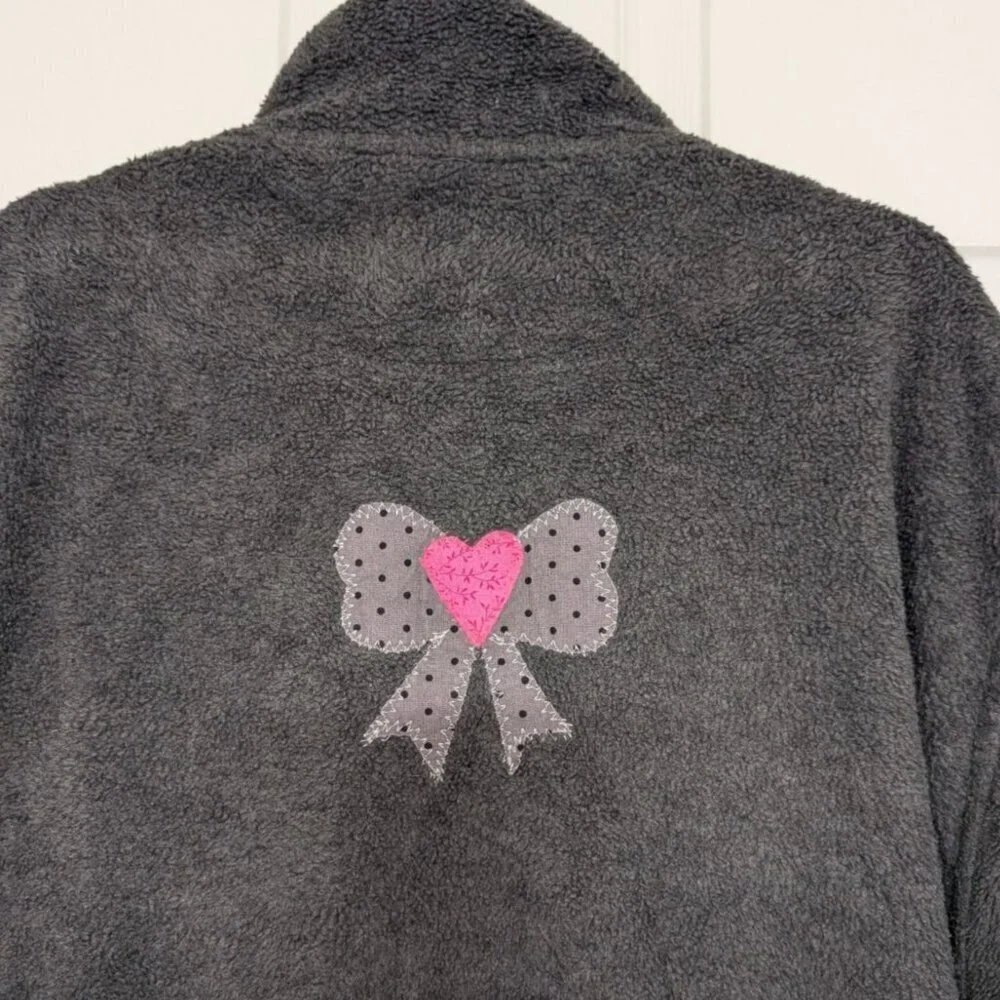 Sierra Pacific Outdoors Heart Embroidered Jacket Womens Size Large Fleece Zip